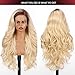 Allbell 13x6 Lace Wigs Ombre Blonde Synthetic Lace Front Wig for Women,26Inch Long Body Wave Wigs with Preplucked Natrural Hairline and Baby Hair for Daily Party Use