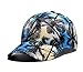 Quanhaigou Galaxy Snapback Unisex Hat Hip Hop Plaid Flat Brim Adjustable Baseball Cap Blue