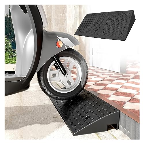 Driveway Curb for Ramps,Rubber Ramp, Cable Cover Curbside Bridge Steps Expandable Set for Loading Dock Garage Sidewalk (Black 100X50X16Cm) (Black 100x50x18cm)