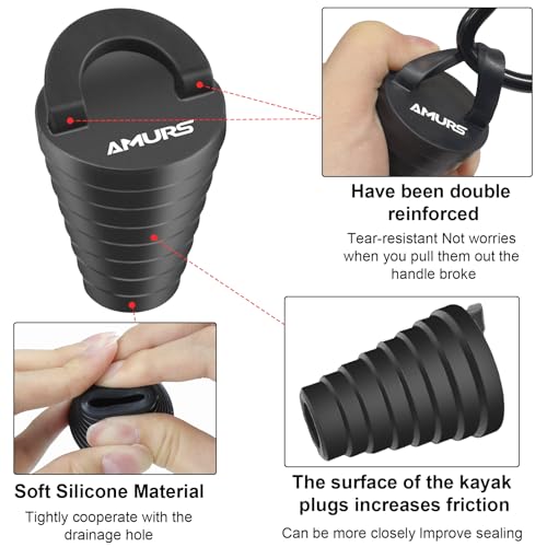 Image of Small Kayak Scupper Plugs Kits Scupper Plug Drain Holes Stopper with Silicone Handle Universal Kayak Plugs for sit on top Scupper Plugs for Kayak Canoe Boat (12Pcs)