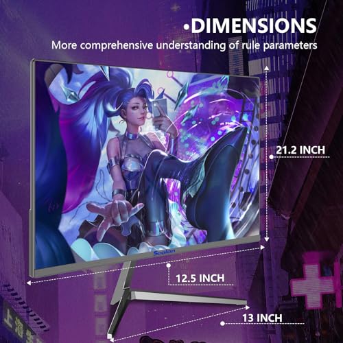 Image of Sealan 24 Inch Curved Gaming Monitor, 100HZ MPRT 3ms, FHD 1080P Computer Monitor FreeSync 99% sRGB HDR, for Home Office Gaming Visual Experience for Work, Gaming