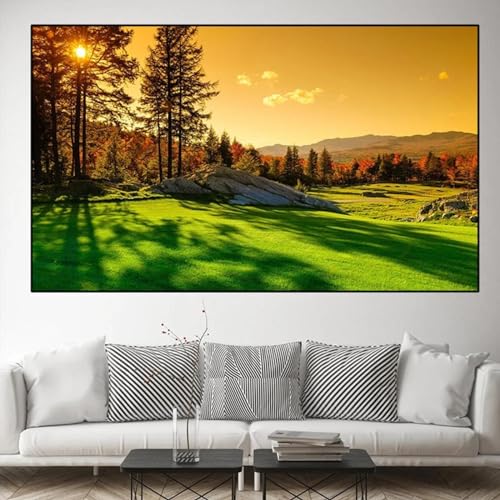 Peinture sur toile paysage d'automne nordique nature affiche murale 70x100 cm