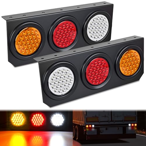 Image of Nilight Triple Tail Light 72LED 2PCS Stop Brake Turn Signals Reverse Back Up Running Lights with Iron Bracket Base IP67 Waterproof Fits Truck Trailer Camper Van RV Caravan
