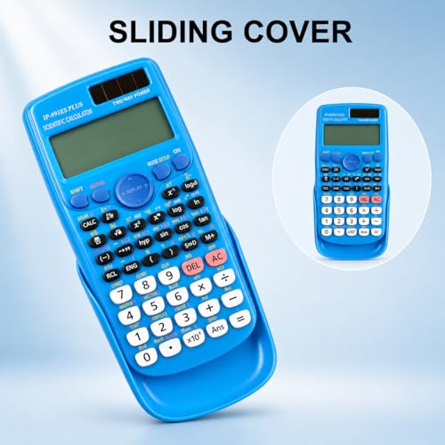 Image of IPEROT Scientific Calculators,Solar Blue Scientific Calculator 417 Function | Desktop Math Calculators School Supplies Suitable for High School and College Students Algebra and Other Math Textbooks,