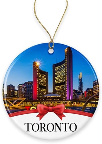 Toronto Adorno de Navidad, adornos de Navidad, colección de recuerdos de viaje, regalo para la familia, adorno de árbol de Navidad, viajes por la
