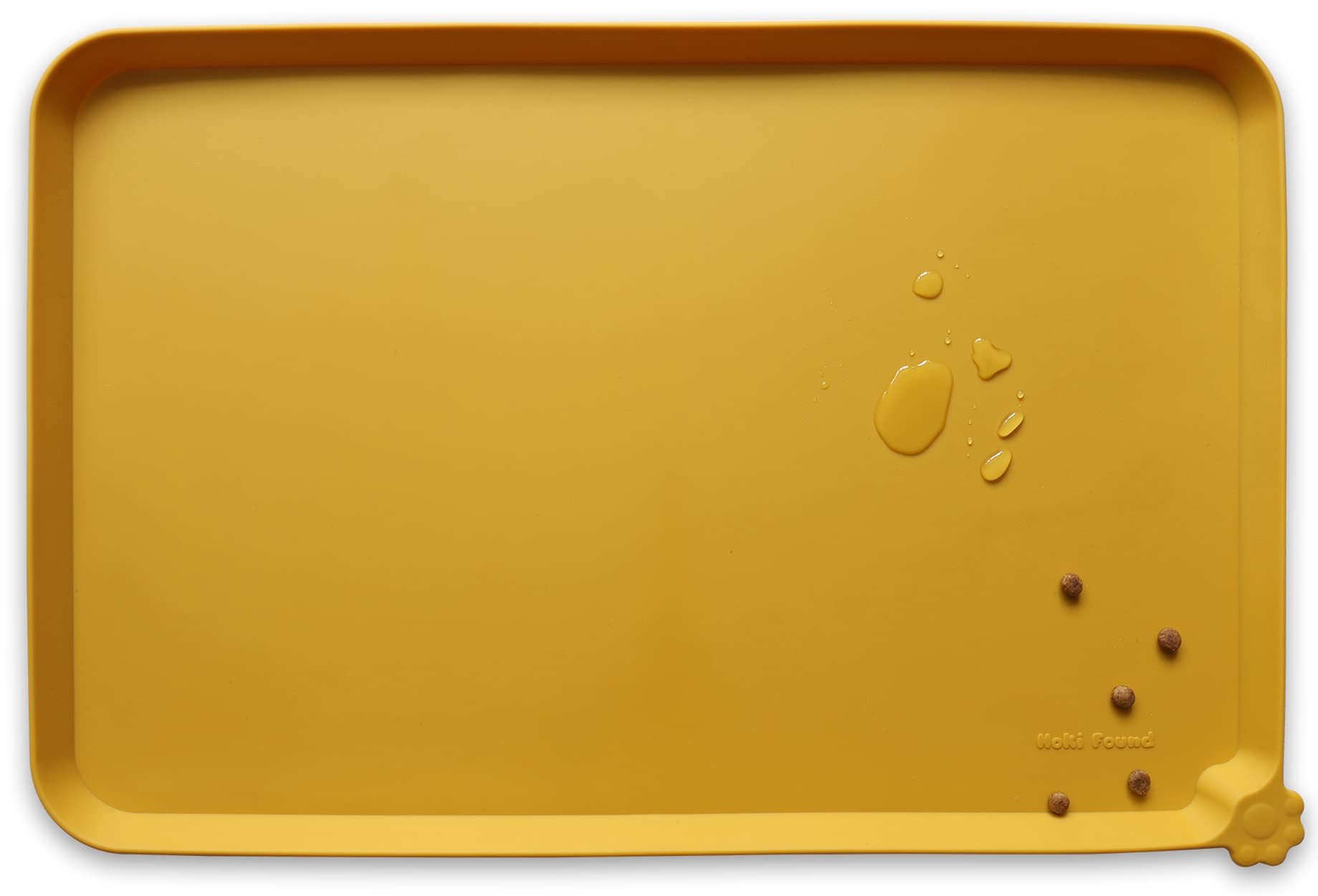 Hoki Found Silicone Pet Food Mats Tray - Dog Pet Cat Feeding Mat - Waterproof Dog Cat Food Mats -Pet Water Mats for Carpet -Honey