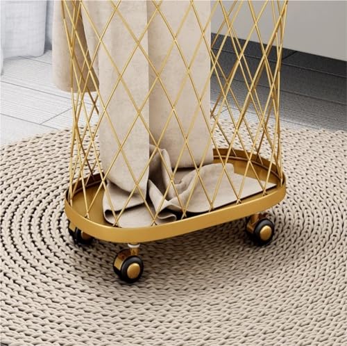 Panier à linge en fer avec roulettes mobile pour simplifier le tri