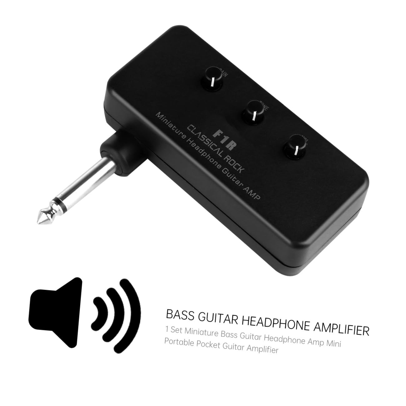 ibasenice 2sätze Miniatur Gitarrenverstärker Tragbarer Bass-Gitarren Kopfhörer Für Gitarre Ukulele Bass Universelles Design Leicht Und Platzsparend Für Anfänger Und Unterwegs