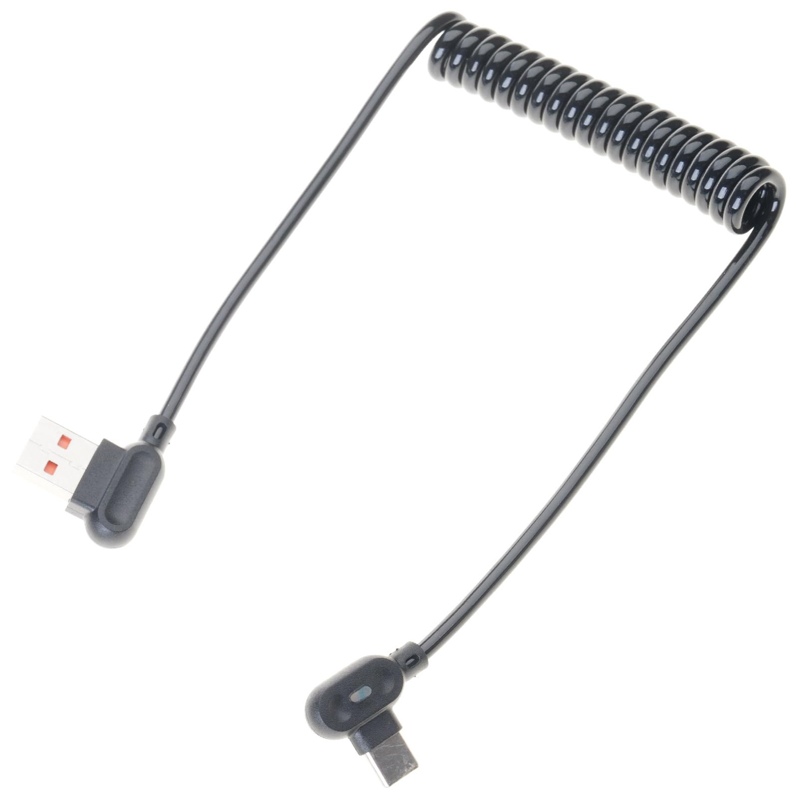 Buxuaaaa Fast Charges USB C Cable Reversible Coiled Cord Strong Angled Connectors Twist Without Fast Charging Data Line Short Spring Mobile Charging Cord