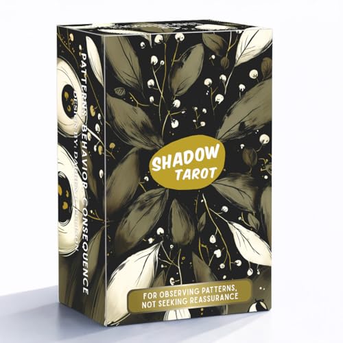 Shadow Tarot Cards Deck 78 Cards, Dark Psychological Tarot for Self Reflection, Introspective Tarot Deck, Unique Gothic Tarot Cards for Advanced Readers & Personal Growth