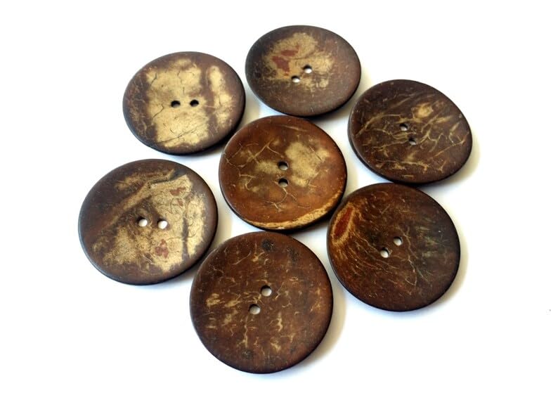 Bhavya Enterprises Natural Coconut Shell Button- Very Big Buttons- Extra Large Buttons- 1.5 inch Coconut shell Button- 1.5" Buttons - Brown Buttons For Sewing,Craft and Emabroidery, Pack of 10pcs-image-17