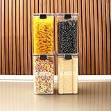 Kit 4 Potes Herméticos 1,5L - Potes Hermeticos BPA Free, Pote Hermetico Porta Tempero, Porta Mantimentos, Potes para Mantimentos, Kit Potes Hermeticos para Cozinha e Organização