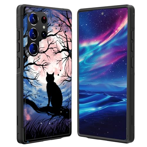 GFEWYTJYJ for Galaxy S25 Ultra Case,[10 FT Military Grade Drop Protection] Non-Slip Heavy Duty Shockproof Phone Case for Samsung Galaxy S25 Ultra 6.9 Inch 2025,Black Cat Moonlight - image 1