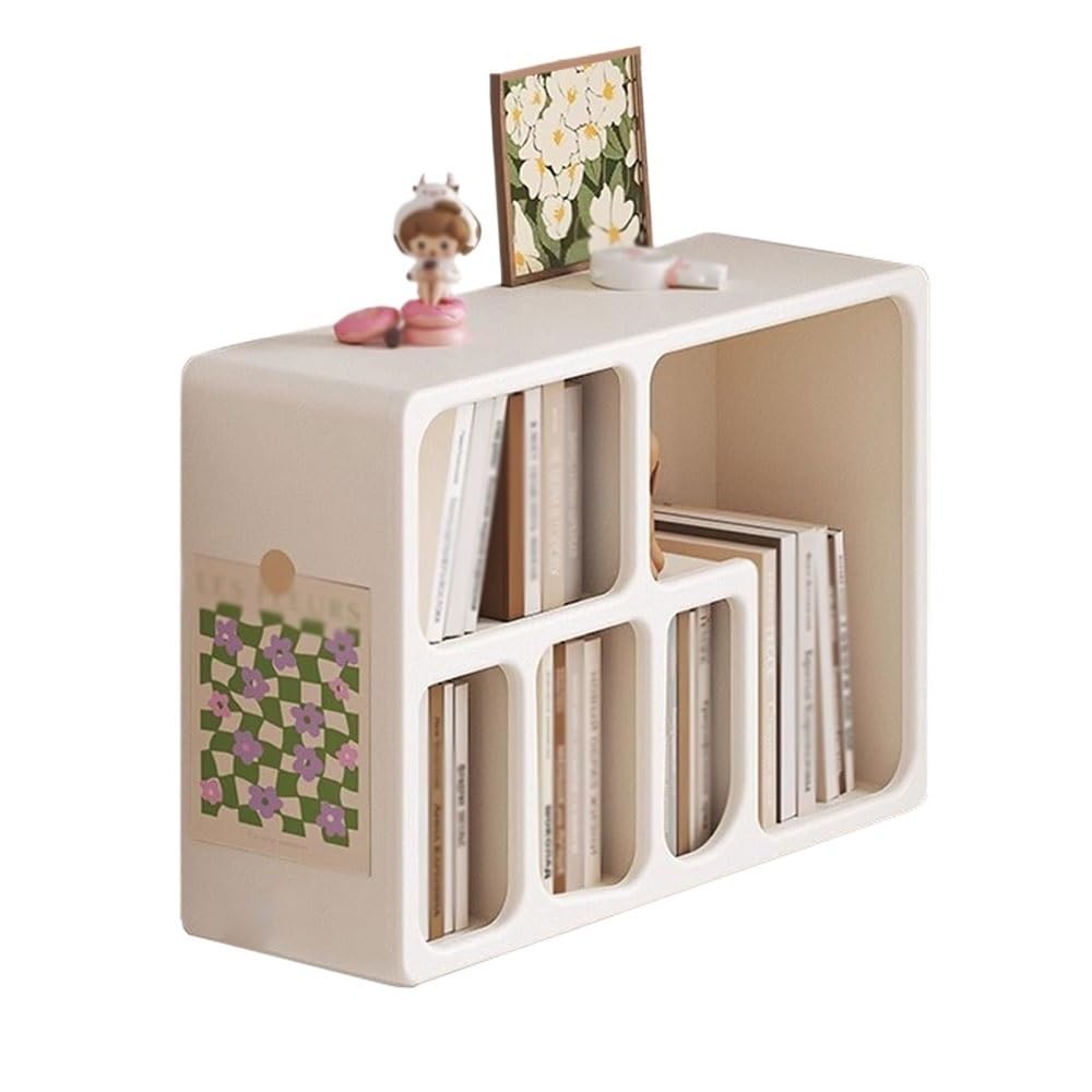 Huangj-0527 Bookcase Storage Shelves White Wall Mounted Multi Grid Storage Bookshelf, Density Board Decorative Bookcase, for Living Room Office Kitchen Display Shelf ﻿ Book Shelves