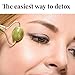 Makady Natural Jade Roller– Gua Sha – Lymphatic Drainage Tool for Face, Neck, Body - Anti Aging Treatment – Reduces Wrinkles and Fine Lines