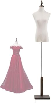 Half Body Dummy Model Without Arms, Height Adjustable Mannequin for Womens Models to Display Antique Color S