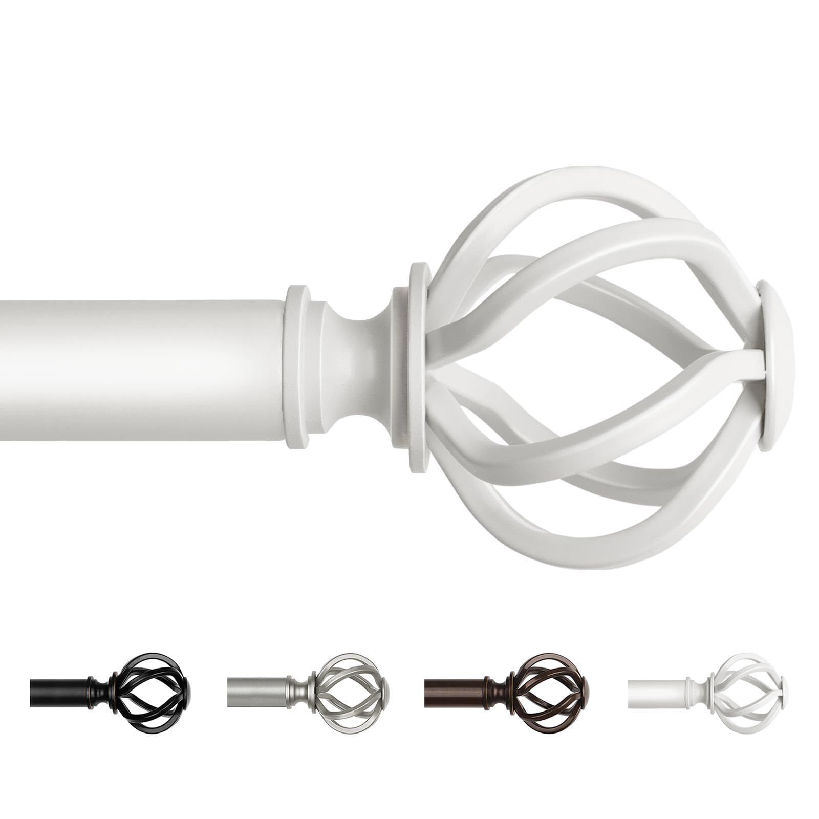 Photo 1 of USFOOK Telescoping Curtain Rod, White, 32-58"