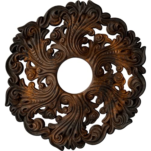 Image of Ekena Millwork CM19ORRUS Orrington Ceiling Medallion fits Canopies up to 4 3 /4, Rust