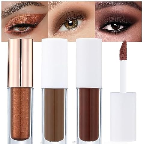 Liquid Sparkling Glitter Eye Shadow Sticks Set: Crystal Silver Golden Eyeshadow, Eyeliner, Eyelid, Liquid Highlight Shimmer Makeup for Eyes,Waterproof Quick-Drying,(Matte 6#8# Pearl 3#) Cover