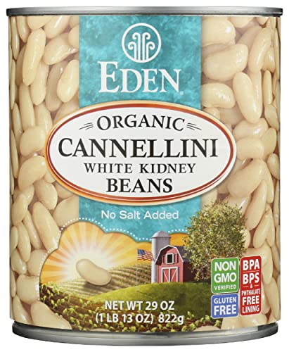 Eden Foods Organic Cannellini White Kidney Beans, No Salt Added, Gluten Free & Non-GMO, 29 Oz (Pack of 12)