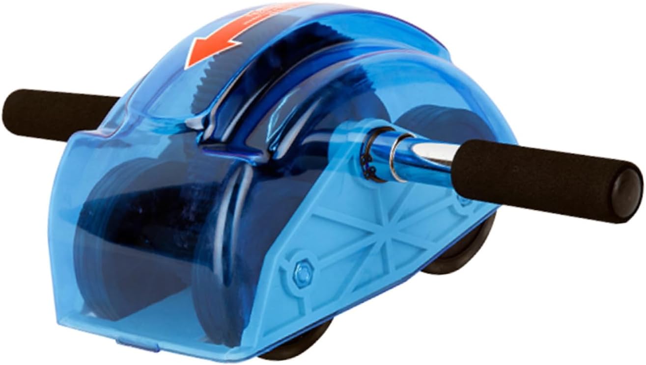 GALPADA Four-wheeled Abdominal Roller Wheel Muscle Wheel Fitness Equipment with Gear for Household Core Strength Training Exercise, Blue