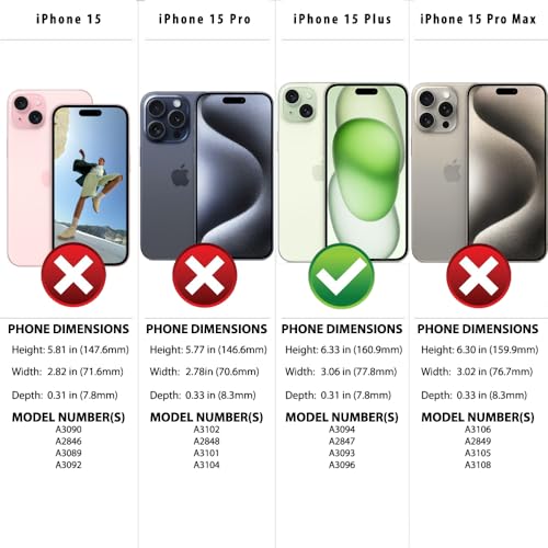 SafeSleeve EMF Protection Anti Radiation iPhone 15 Plus Case, RFID EMF Blocking, Card Holder Wallet, Vegan Leather, Adjustable Stand Cell Phone Case, for Women & Men (Grey)