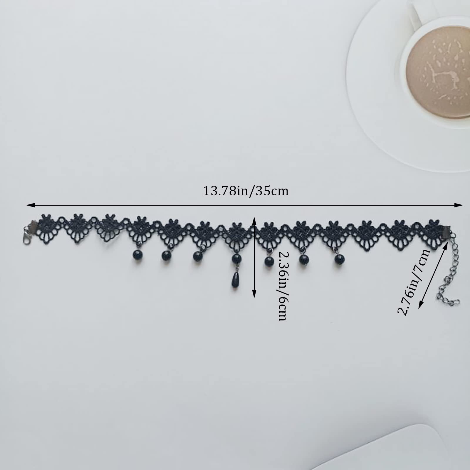 Collana Girocollo Gotica In Velluto Nero Con Cristalli – Choker In Pizzo E Strass Per Donna – Vintage Vamp