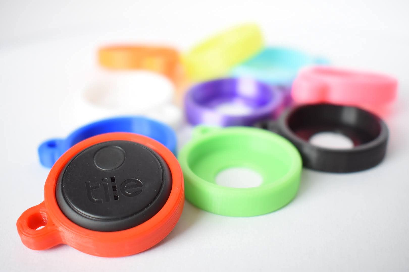 Tile Sticker Keyring/Dogtag (Pink, 2-pk)