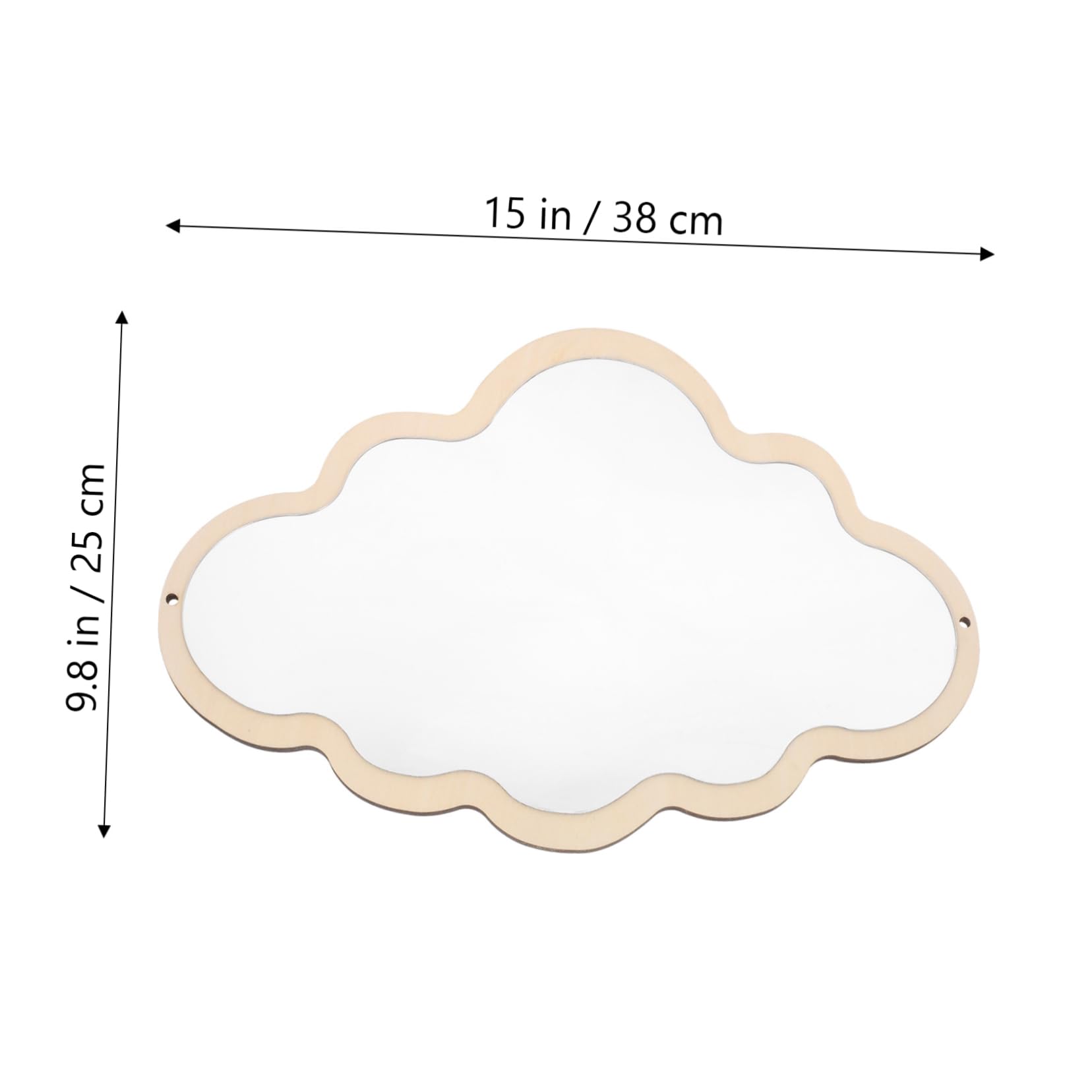 IWOWHERO Nordic Style Wooden Safety Mirror for Boy Girl Decorative Non-breakable Mirror for Playrooms and Nursery
