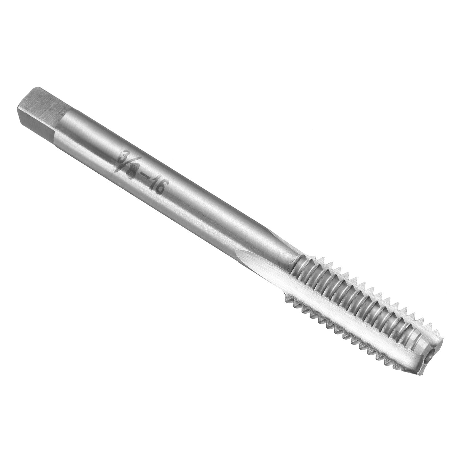 sourcing map Hand Bottom Tap 3/8-16 BSW 2B Thread Bottoming Style Threading Taps High Speed Steel HSS6542 Straight Flutes Screw Tapping Tool