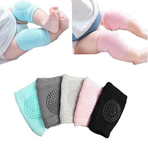 Baby Crawling Pads 5 Pairs Anti Slip Knee Pads Unisex Baby Knee Protectors Toddler Leg Warmer Safety Walking Kneepads