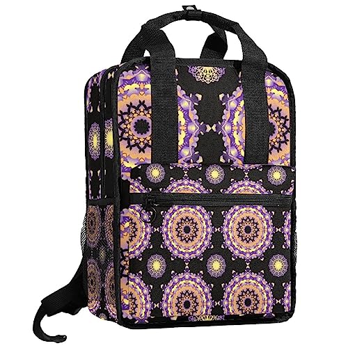 Sac à dos pour garçons 35.5x26x12 cm à motif mandala et sangles ajustables
