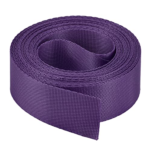 Image of MECCANIXITY Flat Nylon Webbing Strap 1 Inch 4 Yards Dark Purple for Backpack, Cargo Strap, Luggage-rack