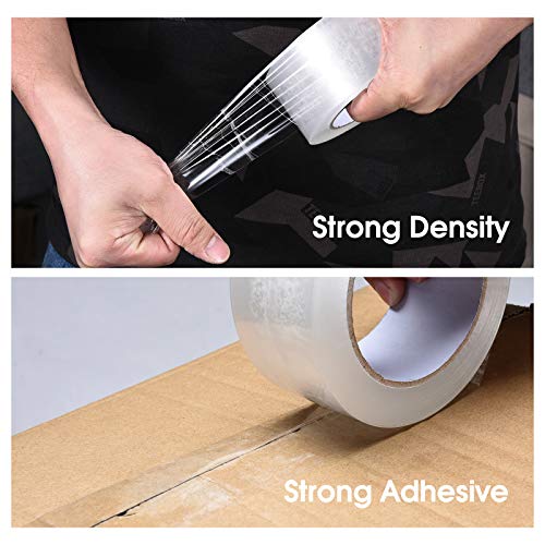 Pacific Mailer Clear Packing Tape, Heavy Duty Packaging Carton Tape For Shipping Packaing Moving Sealing, 2 Inch Wide, 2.7Mil Thickness, 65 Yards Per Roll [Pack Of 6] #TOP2