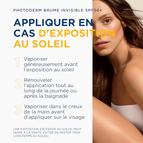 BIODERMA Photoderm Brume invisible SPF50 Brume solaire spray très haute protection UVA/UVB - Peaux sensibles - Protège du stress oxydatif, riche en Vitamine E - Aérosol 150 ml
