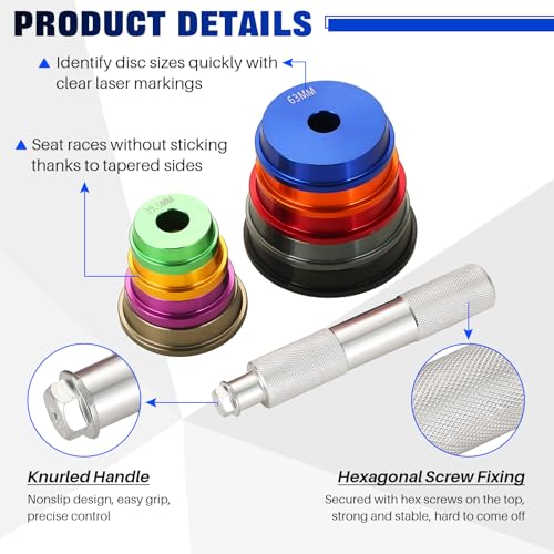 Image of DASBET Bearing Race and Seal Driver Set, 10PCS Bearing Press Kit with Seal Driver and 9 Bearing Adapters Universal Seal Installer Bearing Driver Kit for Bearing Installation
