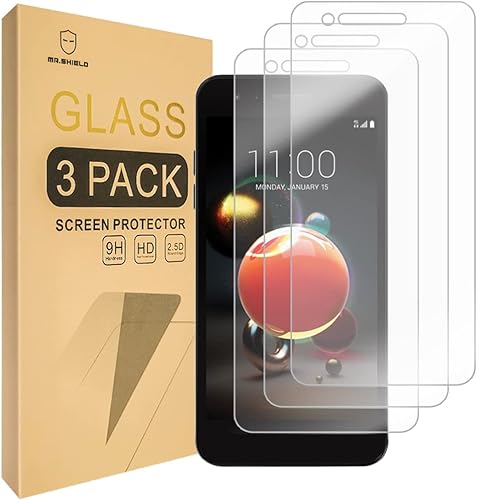 Mr.Shield Paquete de 3 Protector de pantalla diseñado para LG Phoenix 4 vidrio templado con reemplazo de por vida