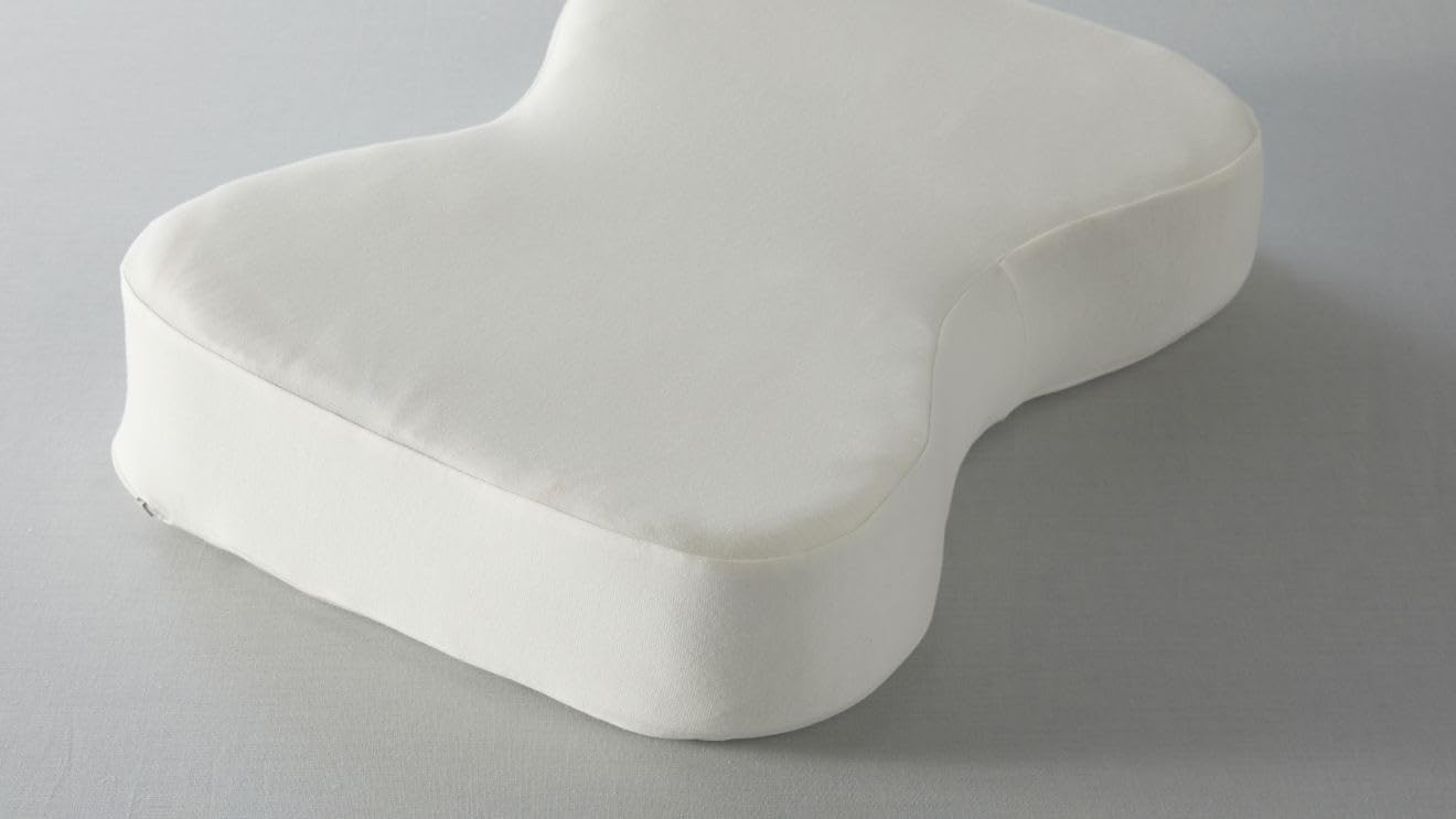 M LINE Athletic Pillow Orthopädisches Kissen mit 2X Kissenbezug (Ecru) – Seitenschläferkissen & Ergonomisches Kopfkissen – Schmetterlingskissen gegen Nackenschmerzen – Optimale Lüftung – 50 x 35 x 12