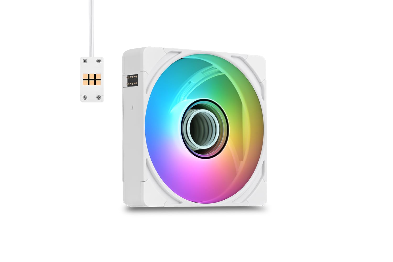 Thermaltake CT140 EX Infinity ARGB Sync (Confezione da 3) | Ventole ARGB PWM da 140 mm | Doppi Infinity Mirror | MagForce 2.0 con connessione magnetica | Bianco