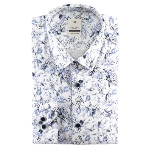Image of 7-DAYS Men's Premium Printed Shirt - 100% Cotton, Regular Fit, Full Sleeve, with Pocket - Versatile for Formal Occasions and Casual Wear