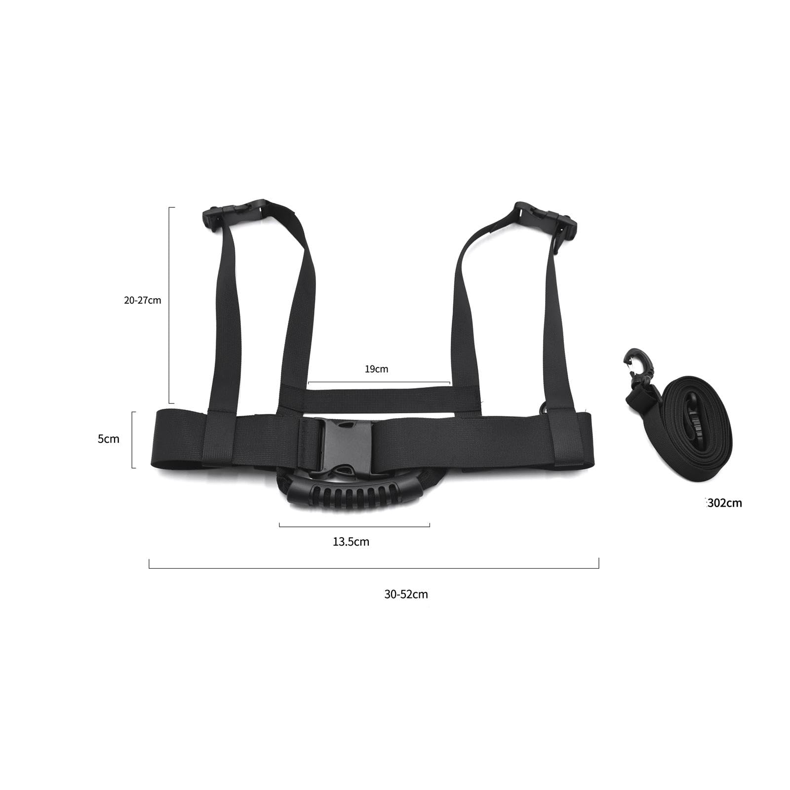 Harnais de ski et de snowboard pour enfants - Pour enseignement du ski et du ski - Noir - 30-52 cm