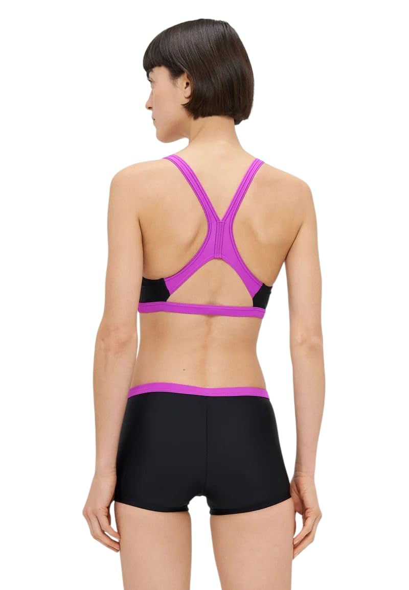 ARENA Costume Bikini 2 Pezzi A Fascia Donna Piscina Nuoto Proposal Nero Viola Taglia 44 ITA
