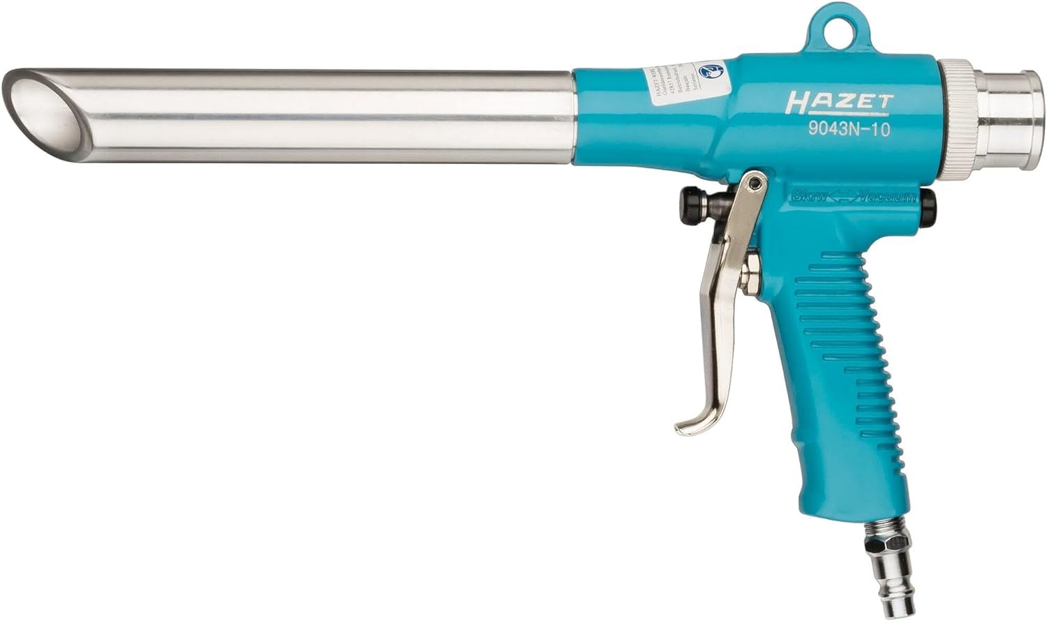 HAZET Aspirateur-souffleur 9043N-10 I Commutation à une main, avec boîtier métallique, niveau de vide : 7,5 mmHg I Pour aspirer les saletés dans le sac à poussière et souffler les surfaces