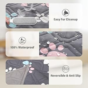 Dog-Bed-Cover-for-Pets-Blankets-Rug-Pads-for-Couch-Protection-Waterproof-Bed-Covers-Dog-Blanket-Furniture-Protector-Reusable-Changing-Pad-Dark-GreyColorful-Paw-82x102 - Cucciolini Doodles Dog-Bed-Cover-for-Pets-Blankets-Rug-Pads-for-Couch-Protection-Waterproof-Bed-Covers-Dog-Blanket-Furniture-Protector-Reusable-Changing-Pad-Dark-GreyColorful-Paw-82x102