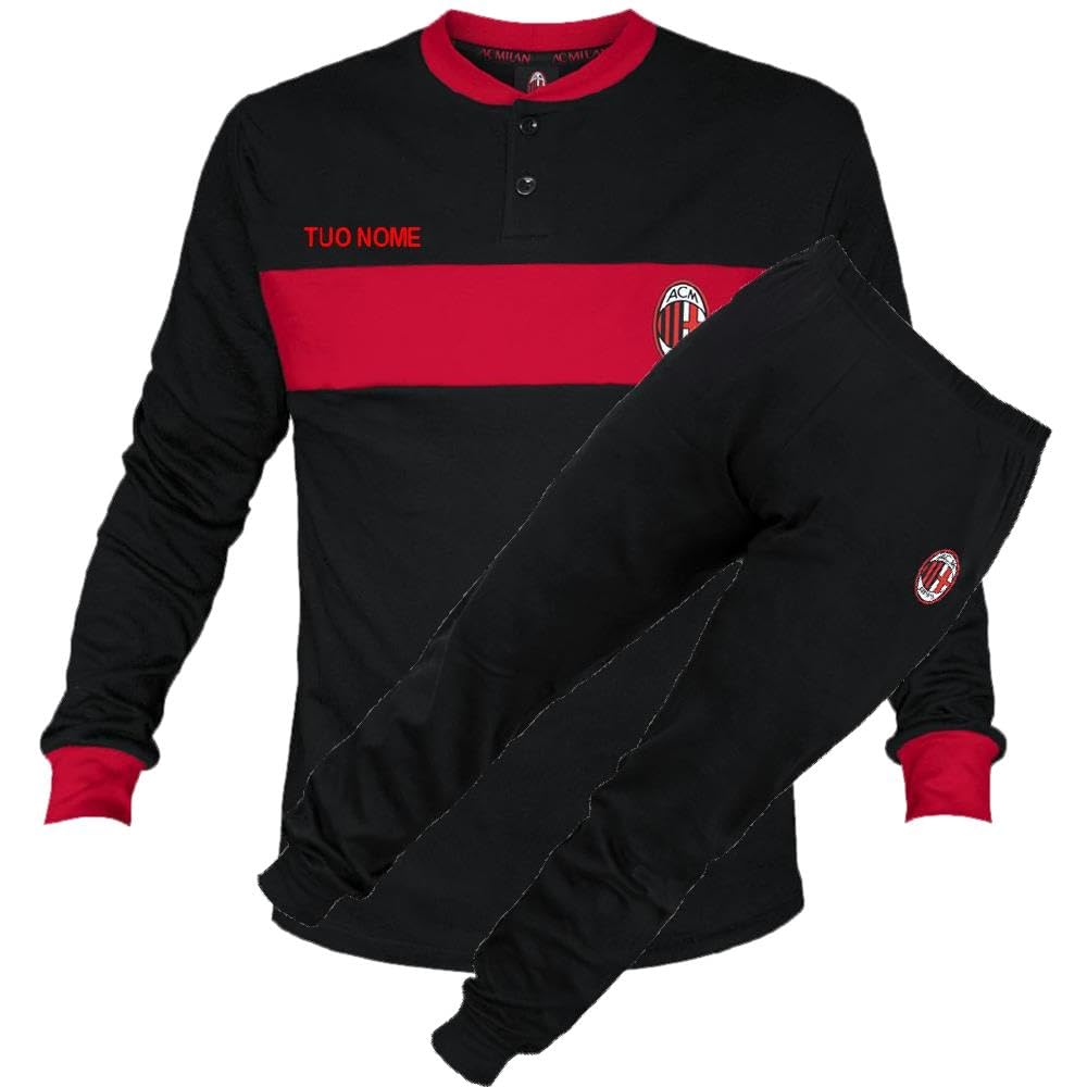 Pigiama A*C*M*I*L*A*N |Tuta Homewear Casa Boy Junior Man Pigiami Calcio Milano Prodotto Ufficiale PS 46599-BS-PRS