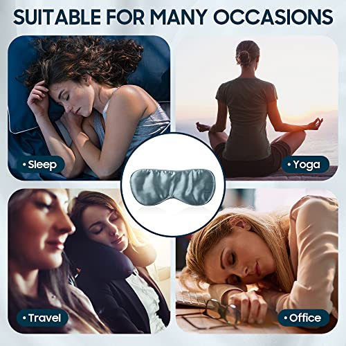 Sleep Mask 100% Mulberry Silk With Adjustable Strap, Zoesmien Eye Mask For Women Men, Ha Silk Eye Sleeping Mask For Sleeping Travel Nap With Travel Bag, Gift Package Dusty Blue #TOP4