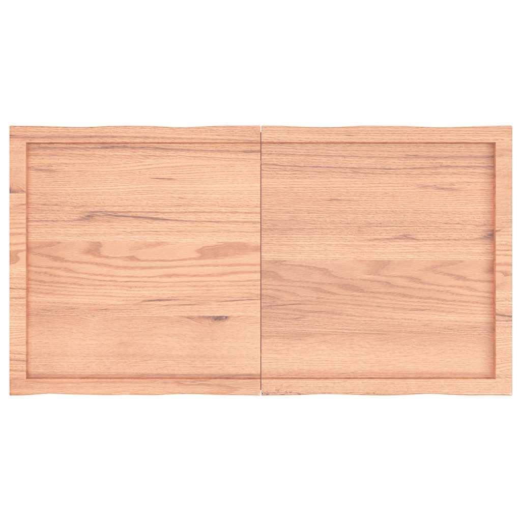 Blat stołu z litego drewna 120 x 60 cm z krawędzią drzewa, lakierowany, do jadalni, biura, kuchni, nadaje się do użytku na zewnątrz, wytrzymały, naturalny, nadaje się jako zamiennik, "zrób to