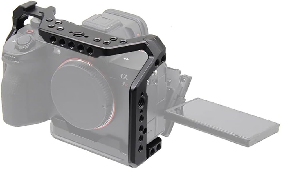 Camera Cage, Camera Rig Stabilizer with 1/4''-20 Threads and 3/8''-16 Positioning Holes Compatible with A7R2/A7S2, A74, A9 III/A1 II Serie (Compatible with A74)