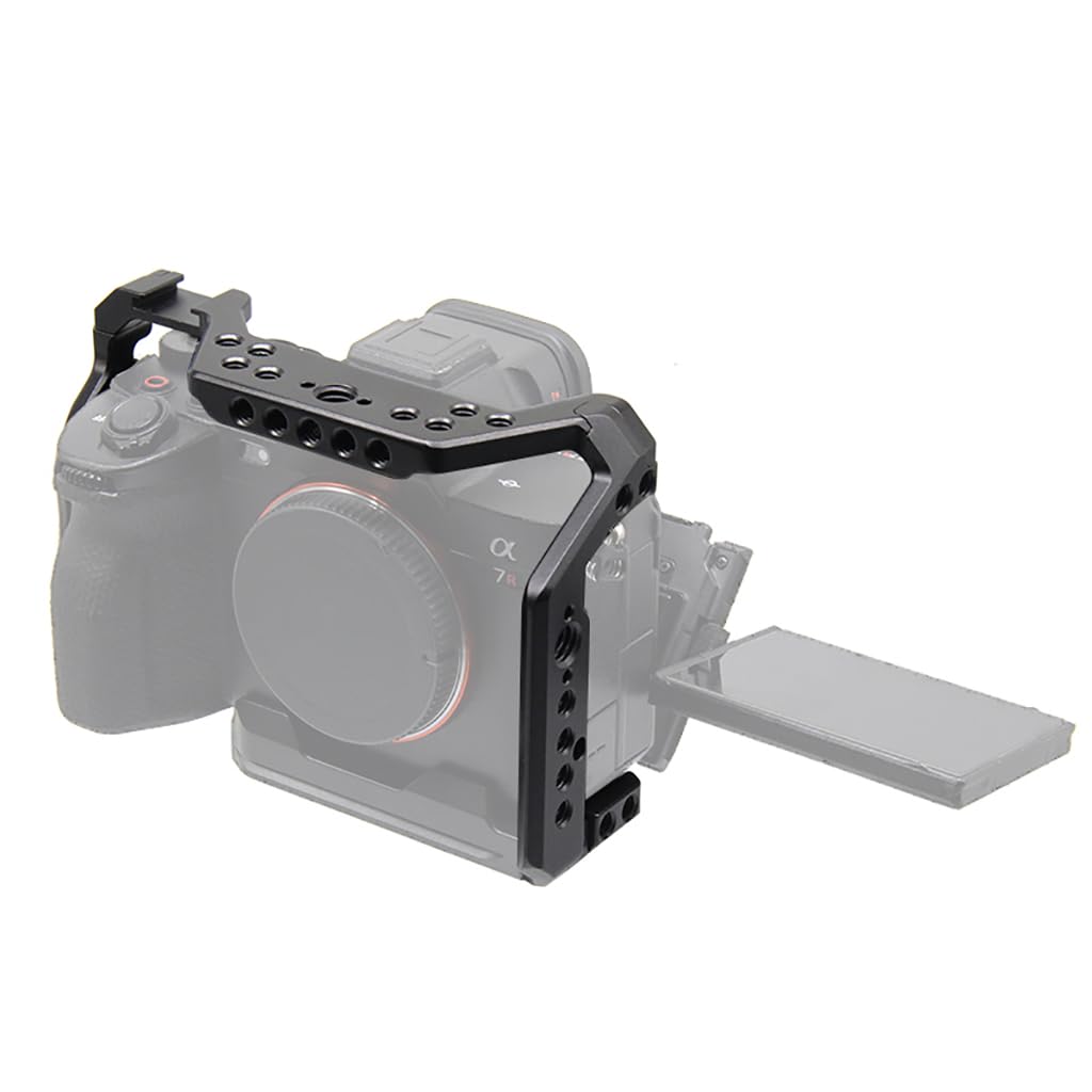 Klatka na aparat, stabilizator aparatu z gwintem 1/4''-20 i otworami pozycjonującymi 3/8''-16 kompatybilny z A7R2/A7S2, A74, A9 III/A1 II Series (kompatybilna z A7R2/A7S2)