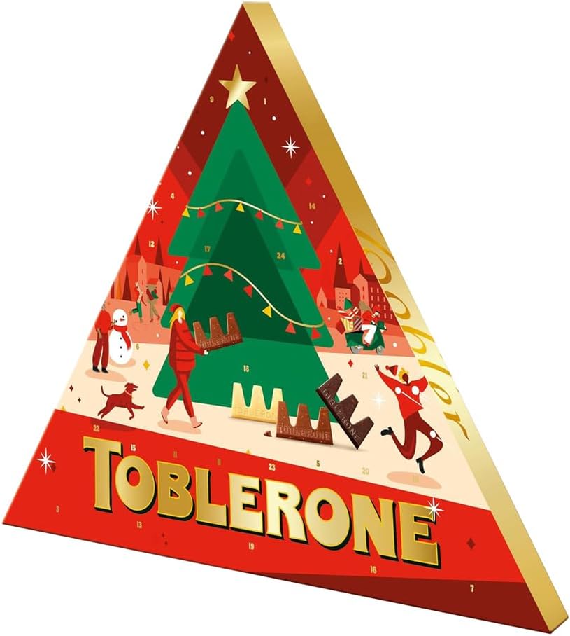 Toblerone Calendrier de l'Avent : 24 Chocolats Festifs + 4 Recettes Uniques | Idée Cadeau Noël